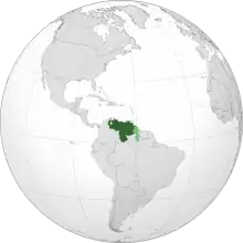 Country on map, recognised territory in dark green