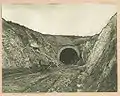Western entrance to a tunnel on the Amur Railway during construction