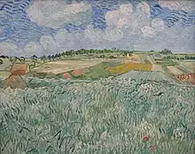 Impressionist fields and sky