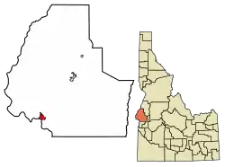 Location of Weiser in Washington County, Idaho.