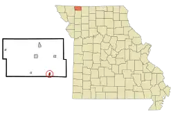 Location of Denver, Missouri