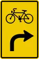 442: Junction for Cyclists (turn right ahead)