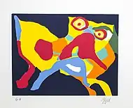 Karel Appel, c. 1984: silkscreen by E.A. (epreuve d'artist), Collection Gelderland; licensed by Coda museum