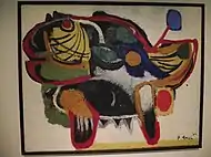 Karel Appel, 1951: 'Het Oerbeest / The Primeval, oil-painting; location unknown; - quote of Karel Appel, 1953: 'The struggle [painting] begins, to harmonize canvas, eye, hand, forms. New apparitions stalk the earth'