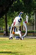 Karel Appel, 1950: 'The Elephant', original in cast in 1950 (the later version in painted bronze in this photo is made in 1989)