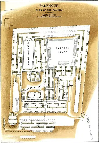 PALENQUE. PLAN OF THE PALACE.