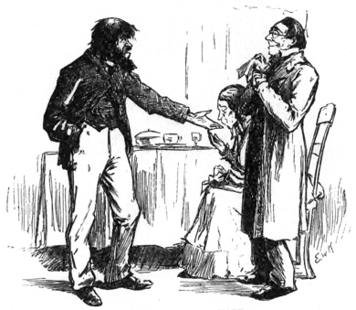 two men and a woman talking