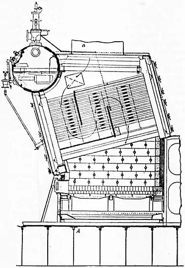 Babcock & Wilcox water-tube Boiler (marine type) Longitudinal- Boiler - Britannica - Fig. 17a.jpg