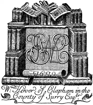 Britannica Book-Plates - William Hewer 1699.png