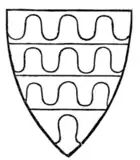 Fig. 37.—Arms of William de Ferrers, Earl of Derby (d. 1247): "Scutum variatum auro & gul." (From MS. Cott. Nero, D. 1.)