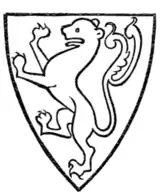 Fig. 98.—Arms of Simon de Montfort, Earl of Leicester; died 1265. (From MS. Cott., Nero, D. 1.)