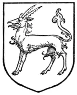 Fig. 391.—Heraldic antelope statant.