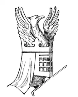 Fig. 617.—Crest of William de Montagu, Earl of Salisbury (d. 1344). (From his seal.)