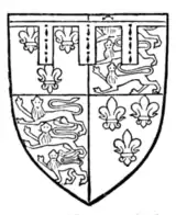 Fig. 725.—Thomas, Duke of Clarence, second son of Henry IV. France and England quarterly, a label of three points ermine. (From his seal, 1413.)
