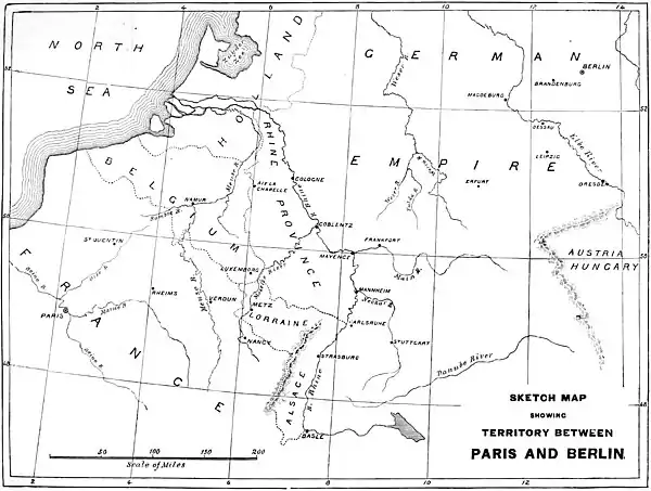 Decisive Battles Since Waterloo-Sketch map showing territory between paris and berlin.jpg