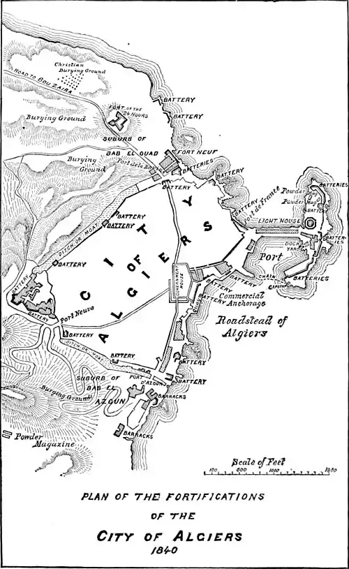 Decisive Battles Since Waterloo-plan of the fortifications of the city of Algiers 1840.jpg