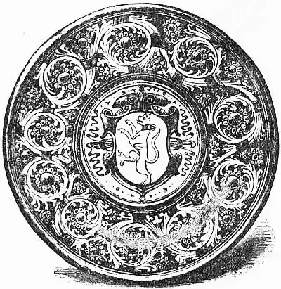 EB1911 Ceramics Fig. 44.—Italian Graffiato Plate, 16th century. (South Kensington Museum.).jpg