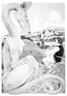 Illustration to The reluctant dragon in Dream days.png