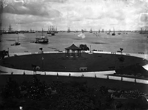 Public Gardens, Shanghai, Looking down the River