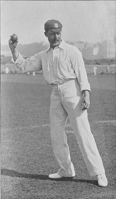 Ranji 1897 page 015 W. Marlow throwing in the ball - Action II.jpg