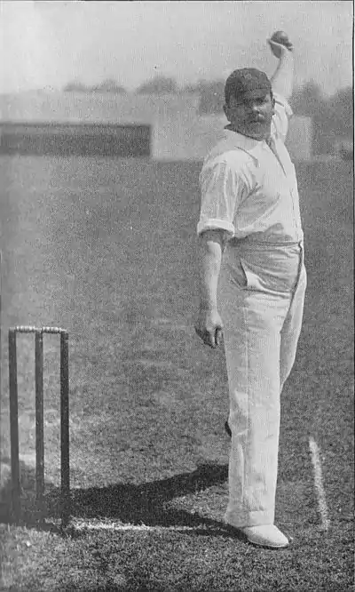 Ranji 1897 page 085 Briggs bowling.jpg