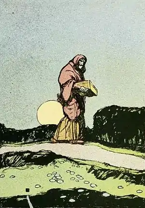 .mw-parser-output .wst-center{text-align:center}.mw-parser-output .wst-center.wst-center-nomargin>p{margin-bottom:0}
And off she strides toward the house of the Seven Dwarfs