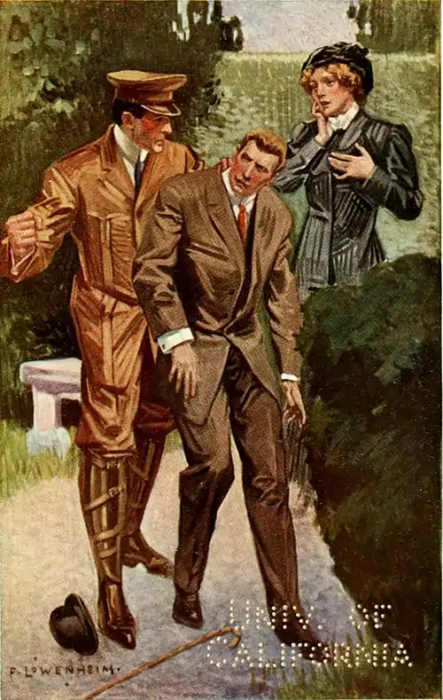 The Motor Maid - Jack's hand, inside Mr. Stokes's beautiful, tall collar, shook Bertie back and forth till his teeth chattered like castanets.jpg