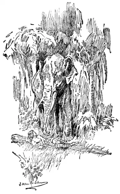 The Son of Tarzan - He commanded the elephant to lift him and carry him.png