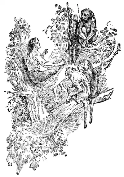 The Son of Tarzan - Slowly and one by one they approached the girl.png