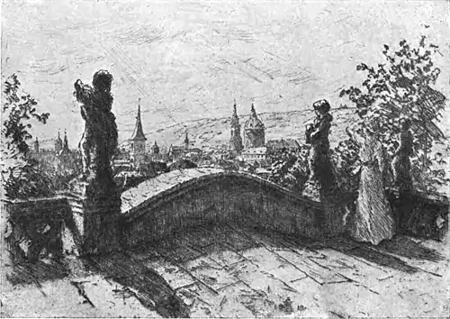 View from the Furstenberg Garden in the book The Old Town Hall of Prague.jpg