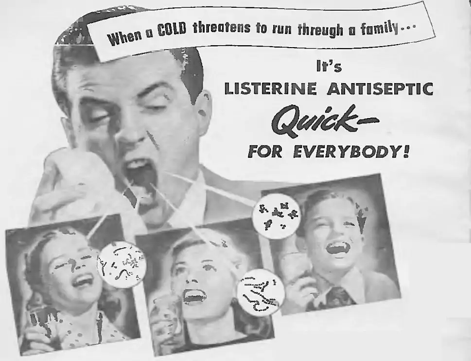 When a cold threatens to run through a family... It's Listerine Antiseptic Quick— for everybody!
