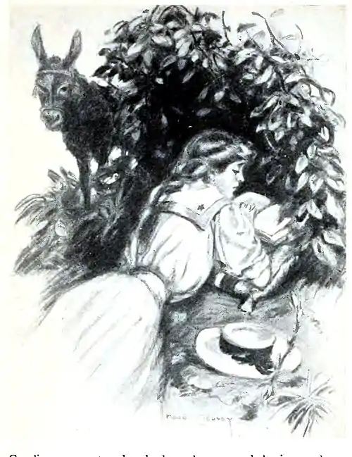 Caroline was not a hundred yards away, sheltering under a heavy arbor vitæ, flat on her stomach