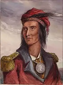 Chief Tecumseh, advocate for peace between the U.S. and the Ojibwe.