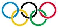Olympic rings with white rims
