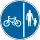 Separated track and path for pedal cycles and pedestrians