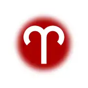 The symbol on a background colored as Mars, the ruling planet