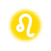 The symbol on a background colored as the Sun, the ruling planet